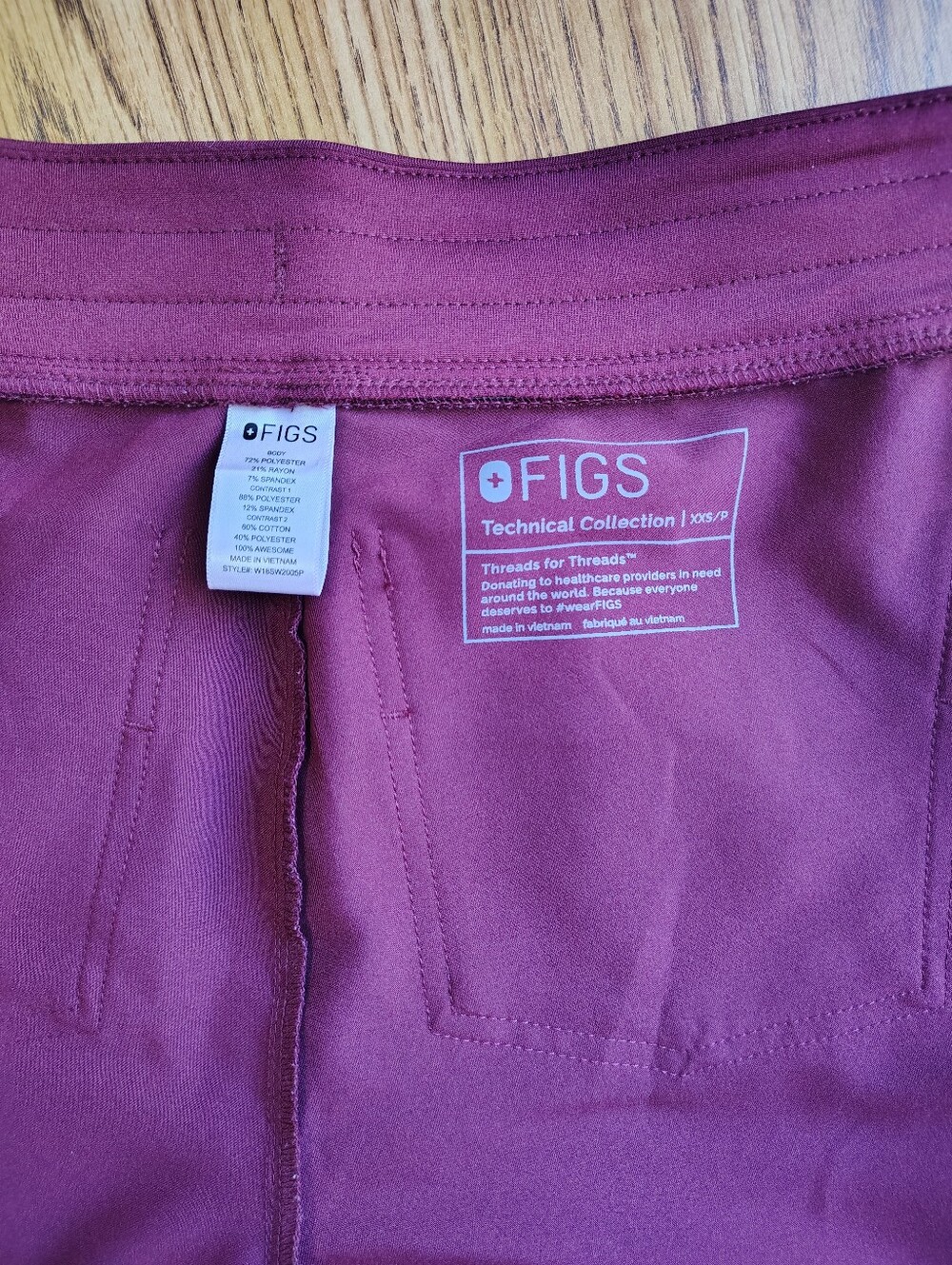 Figs Zamora Scrub Jogger Pants Professional Women's High Waist Burgundy sz XXS. - Picture 9 of 16